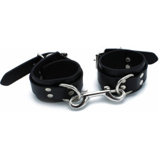 Kiotos Leather Black Leather Chain-Linked Cuffs