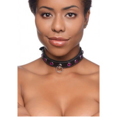 Xr Brands Royal Vixen - Leather Collar with Rhinestones