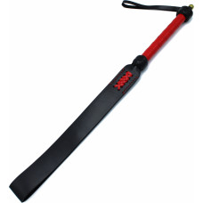 Kiotos Leather Black & Red Leather Long Paddle Whip