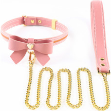 Sevanda Love Heart Butterfly Leather Collar - Pink