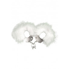 Adrien Lastic Kajdanki-Śmieszna zabawka-kadanki - Metallic Handcuffs,feather cov.. White