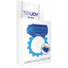 Toyjoy Pierścień-FLEX RING AND FINGER VIBE BLUE