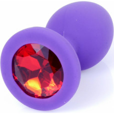 B - Series Heavyfun Plug-Jewellery Purple Silicon PLUG Small- Red Diamond