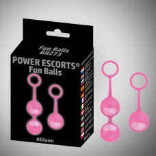 Power Escorts Kulki-Funballs Allison-Duo Kegel Balls Slicone Pink