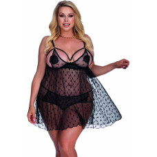 Anais YULIA L+ (XL/XXL) BLACK CHEMISE/CZARNA HALKA