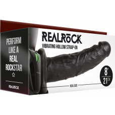 Realrock By Shots Vibruojantis tuščiaviduris dirželis be rutuliukų - 8 / 20,5 cm