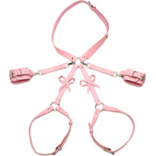 Xr Brands Bondage Harness with Bows - M/L - Pink