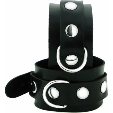 Kiotos Leather Rubber Handcuffs Black