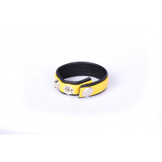 Kiotos Leather Rainbow Leather Cock Strap - Black & Yellow