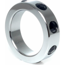 B - Series Heavyfun Pierścień-Metal Cock Ring with Black Diamonds Medium