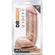 Blush DR. SKIN MR. D 8.5 INCH DILDO WITH BALLS BEIGE