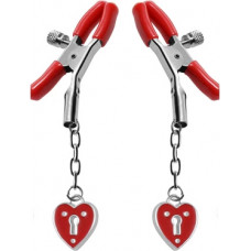 Xr Brands Charmed Heart Padlock - Nipple Clamps