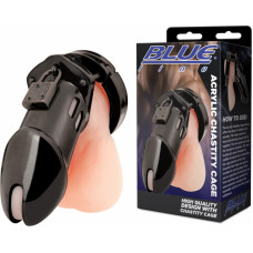 Blueline - Akrila See-Thru Chastity Cage melns