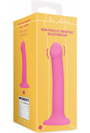 Loveline By Shots Non-Phallic Vibrating Dildo - Medium - Powerful Pink