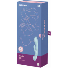 Satisfyer Triple Oh - Trušu vibrators - gaiši zils