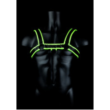 Ouch! By Shots Chest Bulldog Harness - Glow in the Dark - L/XL