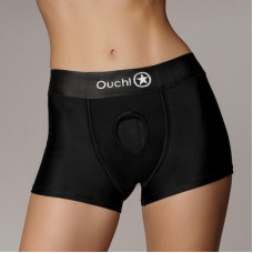 Ouch! By Shots Vibrating Strap-on Boxer - XS/S - Black