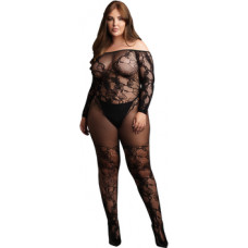 Le Désir By Shots Bodystocking with Off-Shoulder Long Sleeves - OSX - Black