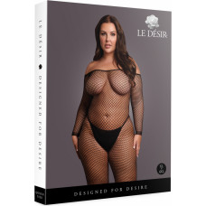 Le Désir By Shots Bodystocking OffShoulder Neck - Fishnet / Open - OSX - melns