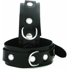 Kiotos Leather Rubber Anklecuffs Black