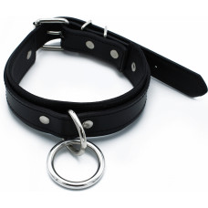 Kiotos Leather Black Leather Collar big O-Ring