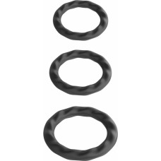 Power Escorts - BR186 - Ribbed Cockring - 3 Pack Cockring Set