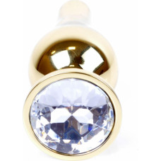 B - Series Heavyfun Plug-Jewellery Gold BUTT PLUG- Clear