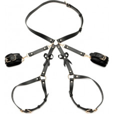 Xr Brands Bondage Harness with Bows - XL/2XL - Black