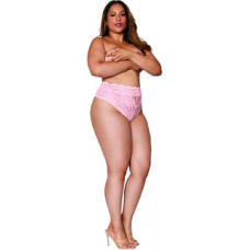 Dreamgirl High Waisted Lace Panty - 3X - Pink