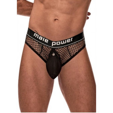 Male Power Cock Ring Thong - L/XL - Black