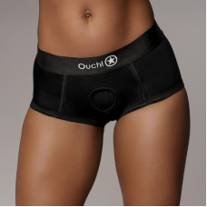 Ouch! By Shots Vibrating Strap-on Brief - M/L - Black