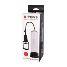 Toyfa A-TOYS, Penis Pump, PVC, Transparent, 27.5 cm, 3 cock rings included