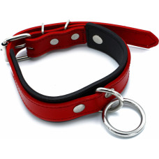 Kiotos Leather Black & Red Leather Collar big O-Ring