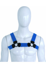 Kiotos Leather Elastic Chest Harness Blue S/M