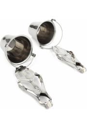 Mr. Steel Nipple Clamps with Buckets / Silver