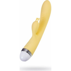 Flovetta Vibrator with clitoral stimulator Flovetta by Toyfa Aster, silicone, yellow, 22 cm