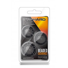 Blush STAY HARD BEADED COCKRINGS BLACK