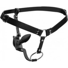 Xr Brands Men's Harness with Silicone Butt Plug