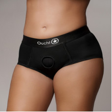 Ouch! By Shots Vibrating Strap-on Brief - XL/XXL - Black