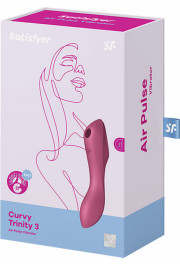 Satisfyer Curvy Trinity 3 — ievietojams gaisa impulsa vibrators — sarkans