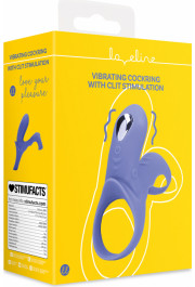 Loveline By Shots Vibrating Cockring with Clit Stimulation - Tamiya Blue