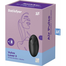 Satisfyer Vulva Lover 3 — dubultā gaisa impulsa vibrators — melns