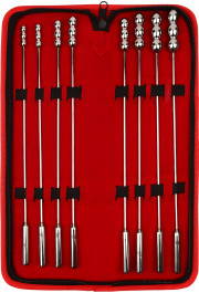 Mr. Steel Rosebud Urethral Sounds 8 Pcs / Silver