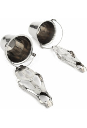 Mr. Steel Nipple Clamps with Buckets / Silver