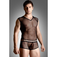 Softline Collection Net set - shirt and thong - black  M/L