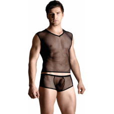 Softline Collection Net set - shirt and thong - black XL