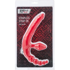 Toyfa Black & Red, Beltless strapon with vibro-bullet, moisture-resistant, silicone, red 35 cm