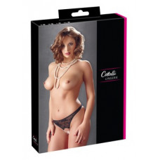 Cottelli Lingerie Mežģīņu virtenes pērles melna S