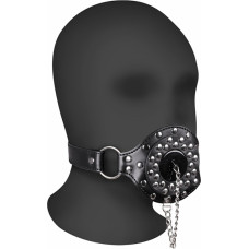 Ouch! By Shots Open Mouth Gag with Plug Stopper - Black