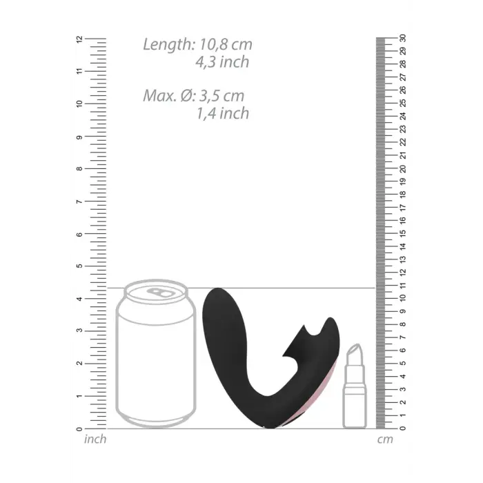 Desirable elastīgs gaisa pulsa vibrators – melns Foto 8